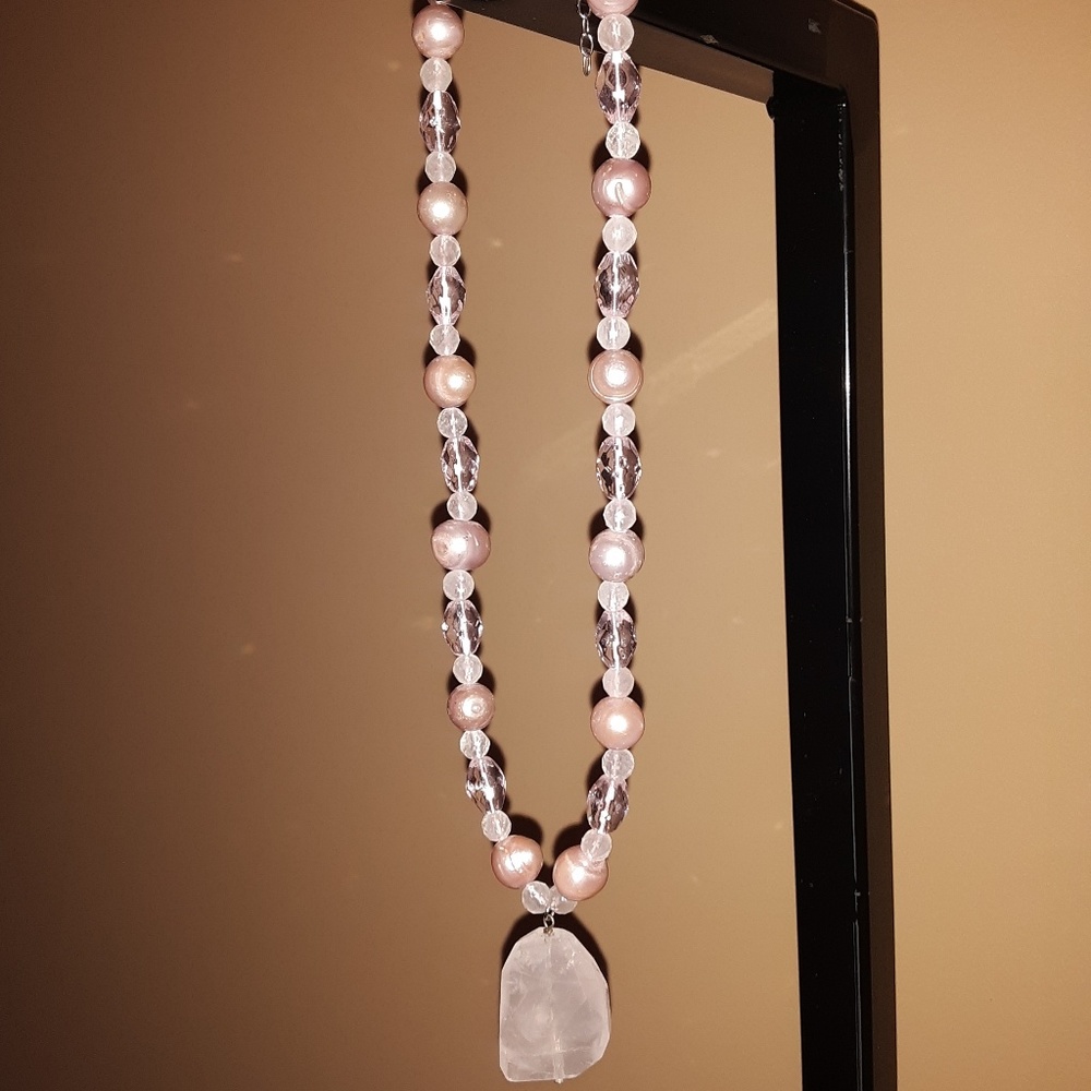 Rose Quartz beaded necklace